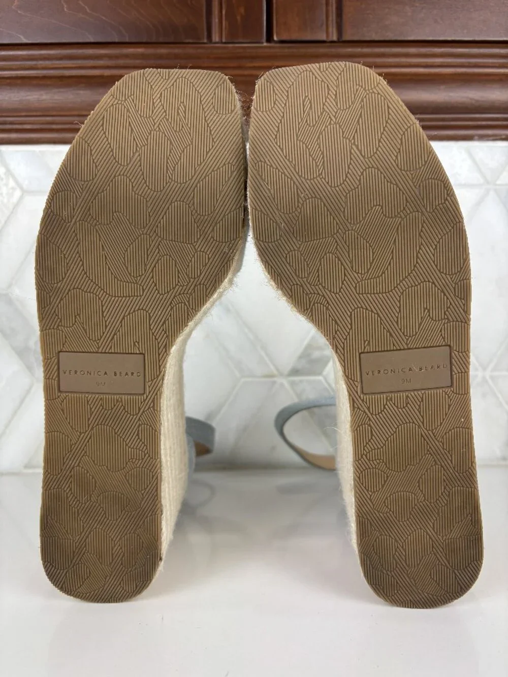 Veronica Beard Light Blue Espadrille Wedge Sandals